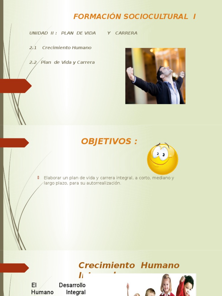 Formación Sociocultural I Unidad Ii Plan De Vida Y Carrera