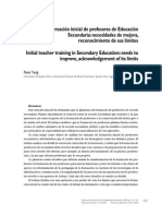 Formación inicial de profesores de escuela secundaria