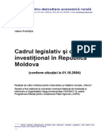 Cadrul Legislativ Si Climatul Investitional in Moldova