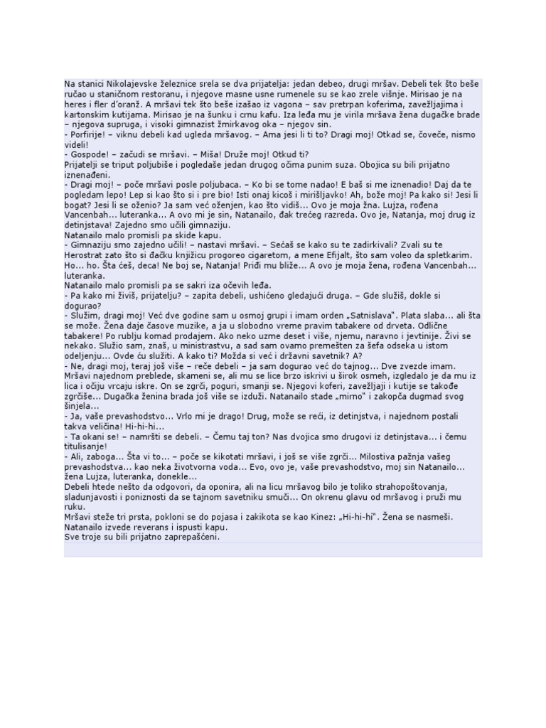 Mršavi I Debeli | PDF