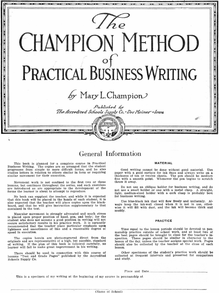 Champion Method of Practical Business Writing | PDF