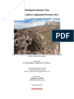 Geological Analysis of the Shahuindo District, Cajabamba Province, Perú