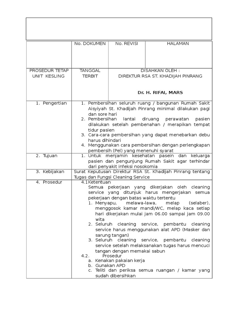 SOP Cleaning Service