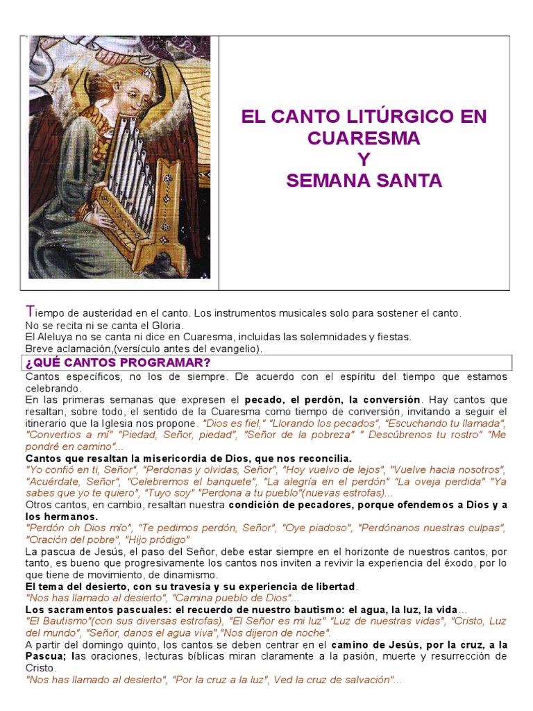 Canto Litúrgico en Cuaresma y Semana Santa | PDF | Pascua de ...