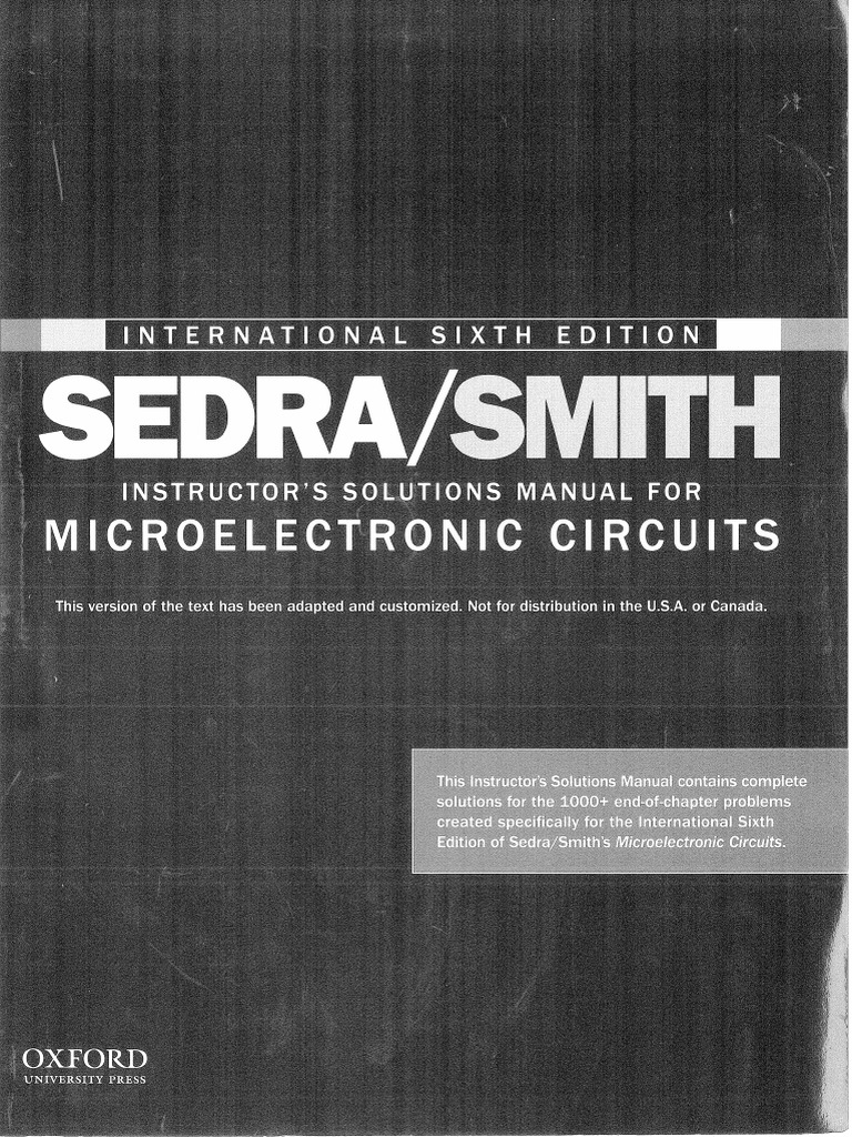 Sedra And Smith Microelectronic Circuits 6th Pdf