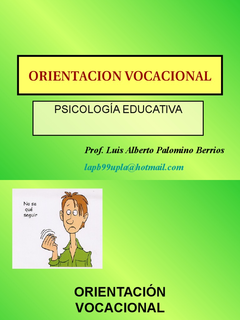 Orientación Vocacional | PDF | Toma de decisiones | Sicología