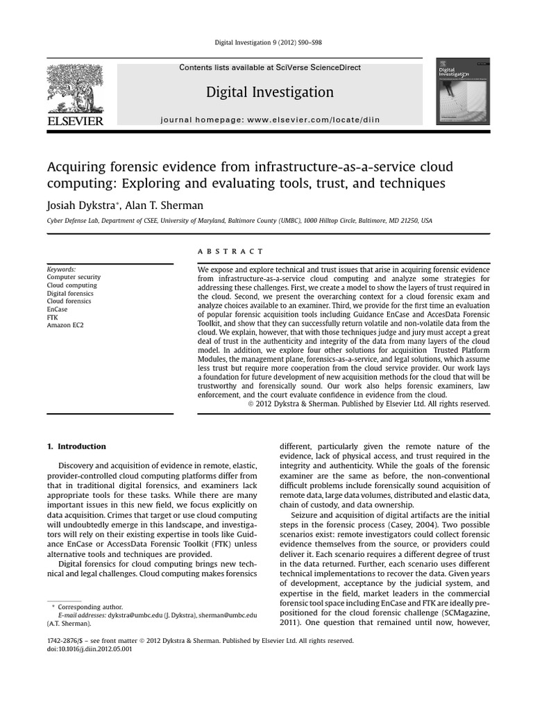 Forensic Evidence in Cloud Computing | PDF | Computer Forensics | Cloud ...