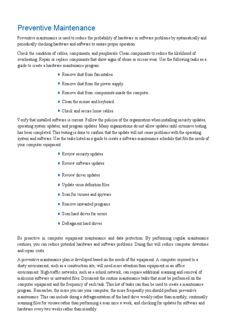 Chapter 4 Basics of Preventive Maintenance and Troubleshooting PDF