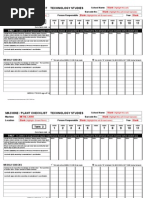 Checklist about scheduling