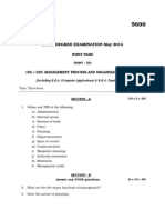 B.B.A. Degree Examination May 2014: 150 / 530: Management Process and Organisation Theory