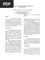 Experiment 1: Errors, Measurements and Uncertainties