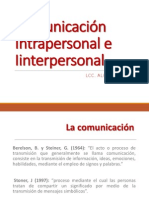 Comunicación Intrapersonal e Interpersnal