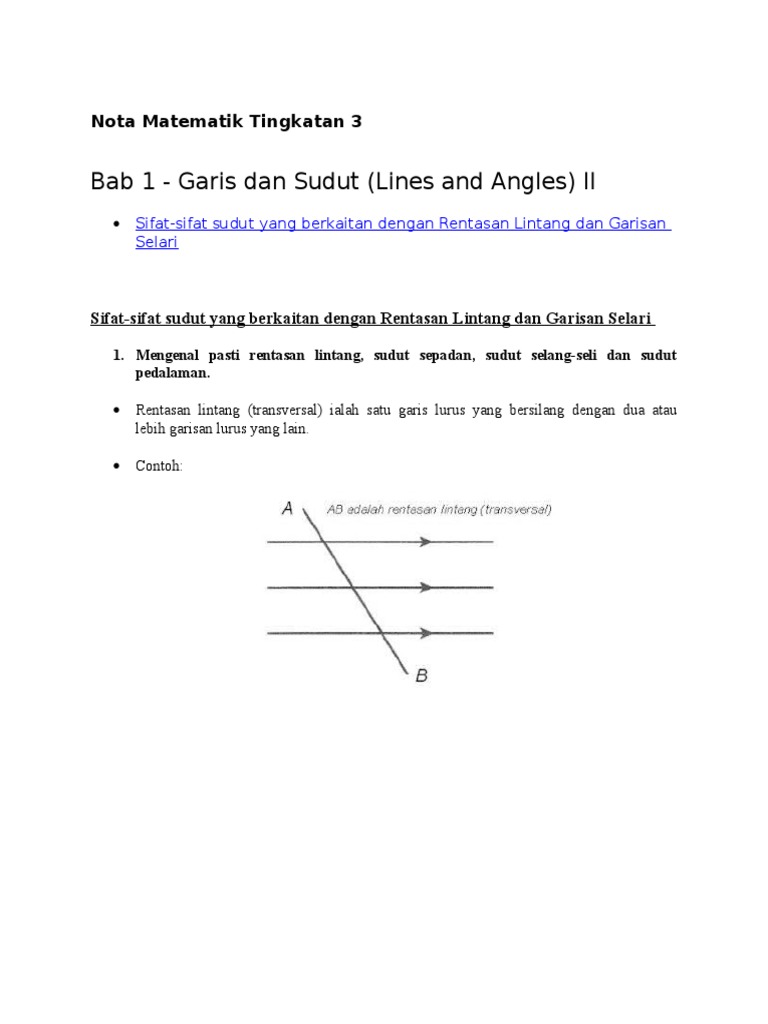 T3 Bab 1 Garis Sudut Pdf