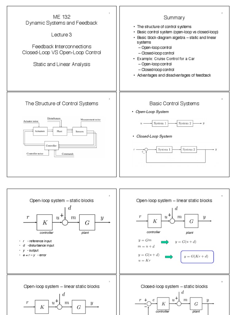 ME132 Interconnections Lec3 PDF Control Theory Electrical Engineering