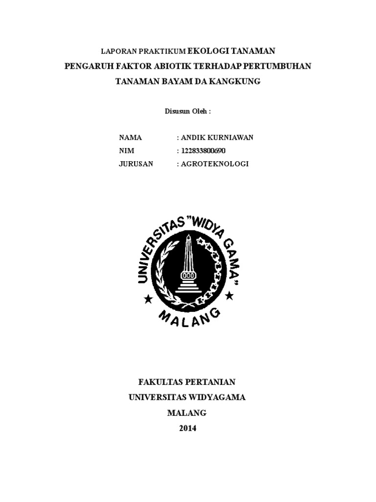  Laporan  Praktikum Ekologi Tanaman 