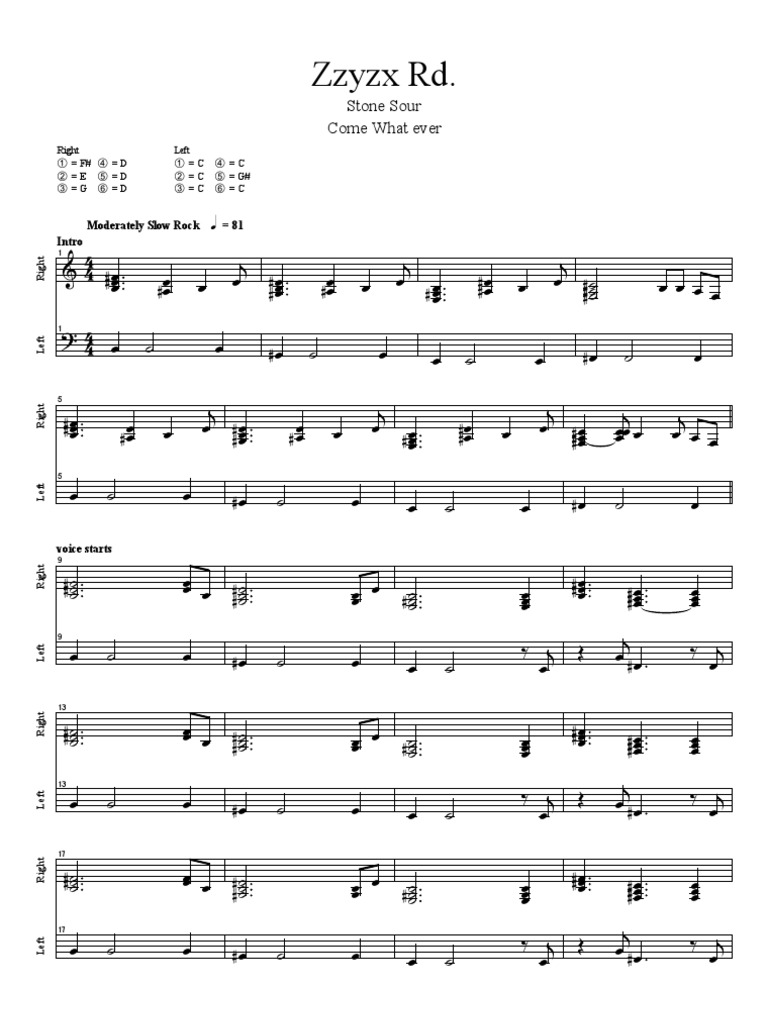 Stone Sour Zzyzx Rd Notes