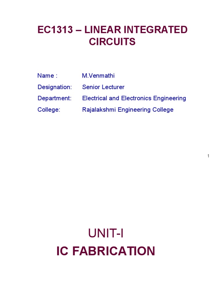 Overview of Linear Integrated Circuits | PDF | Operational Amplifier ...