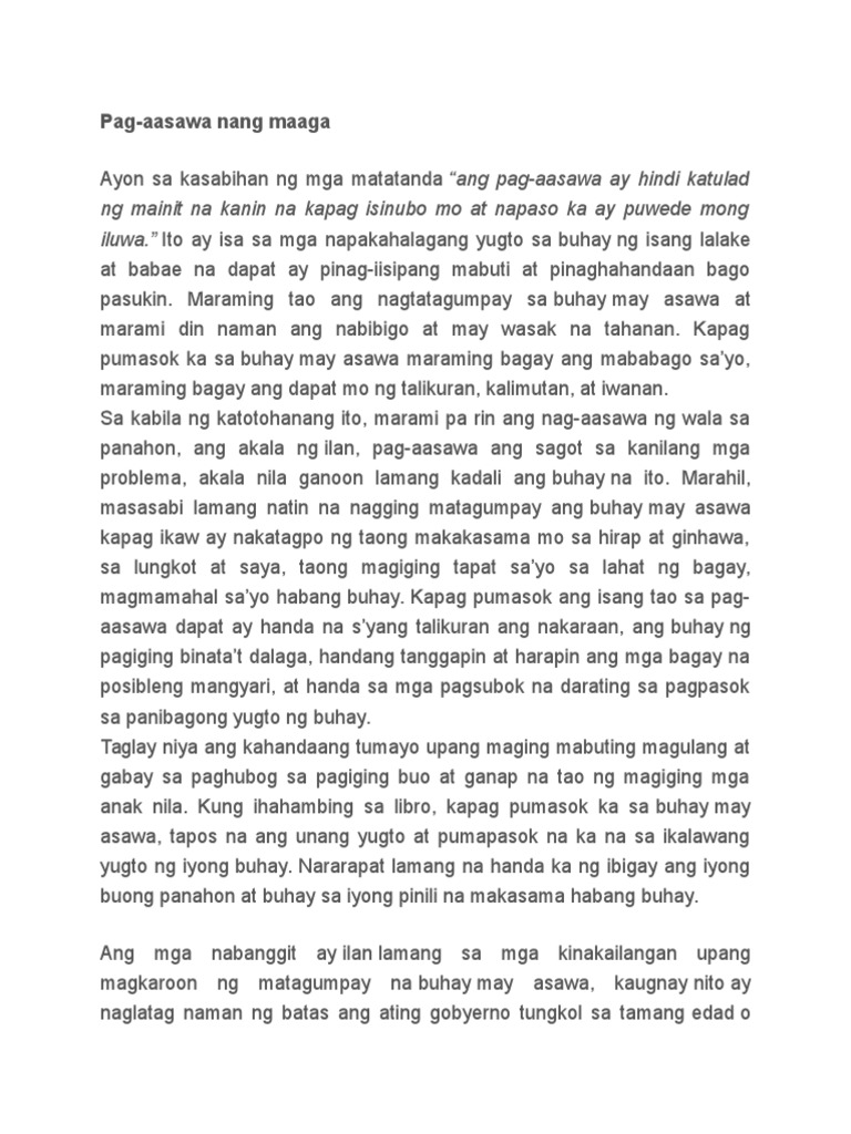 Epekto ng maagang pag aasawa thesis 08 image