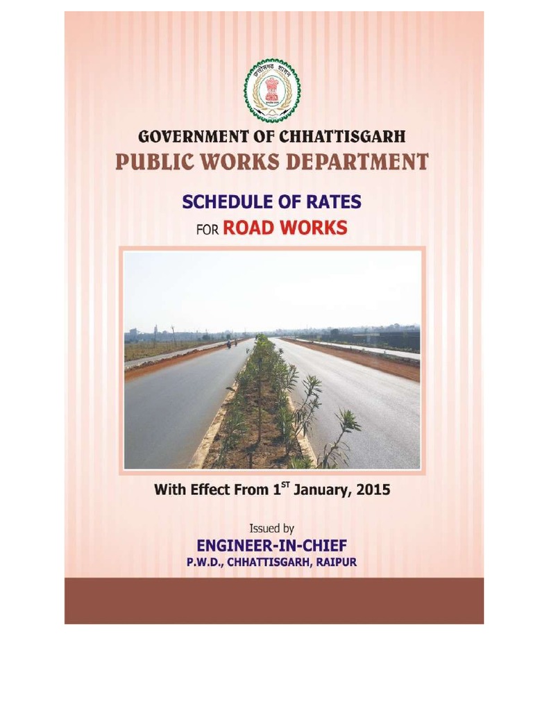 C.G. PWD Road SOR 2015 Guidelines | PDF | Asphalt | Mortar (Masonry)