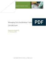 1Y0 200 ManagingCitrixXenDesktop7SolutionsPrepGuide Version6.0