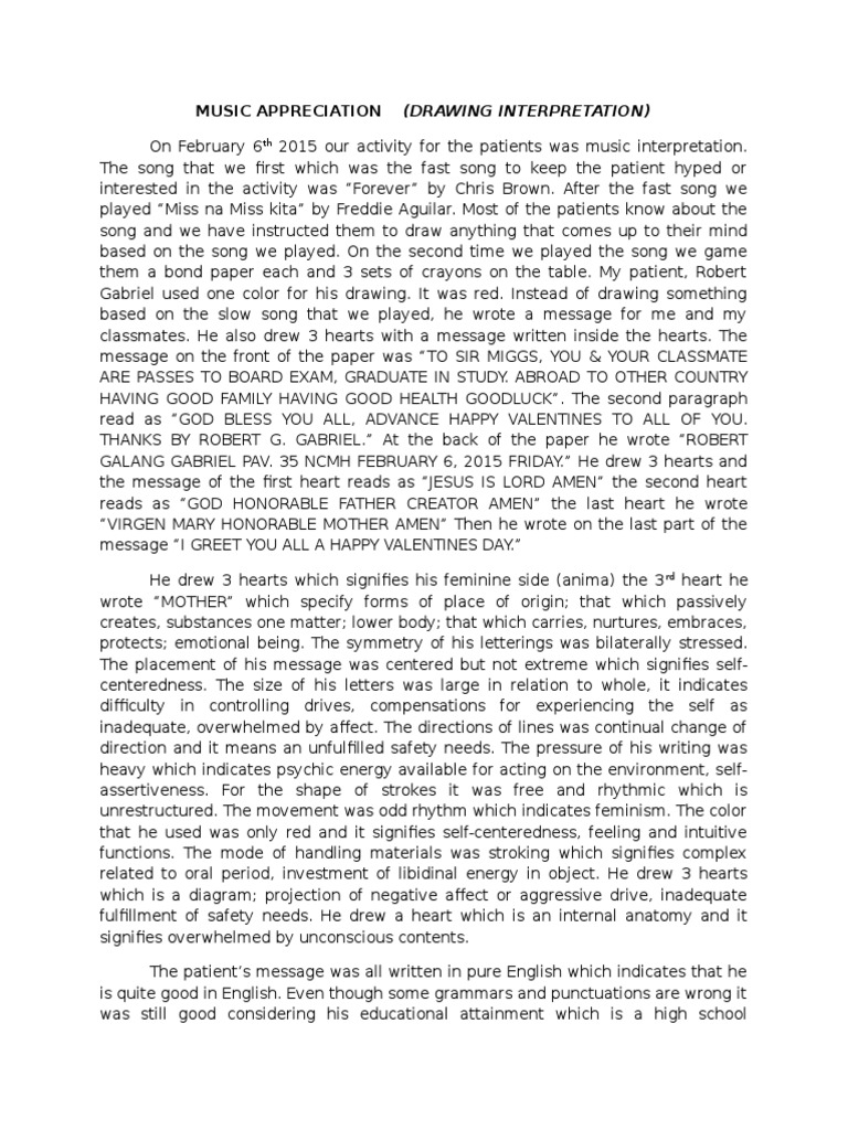 Pscyhe Drawing Interpretation PDF Psychological Concepts Psychology