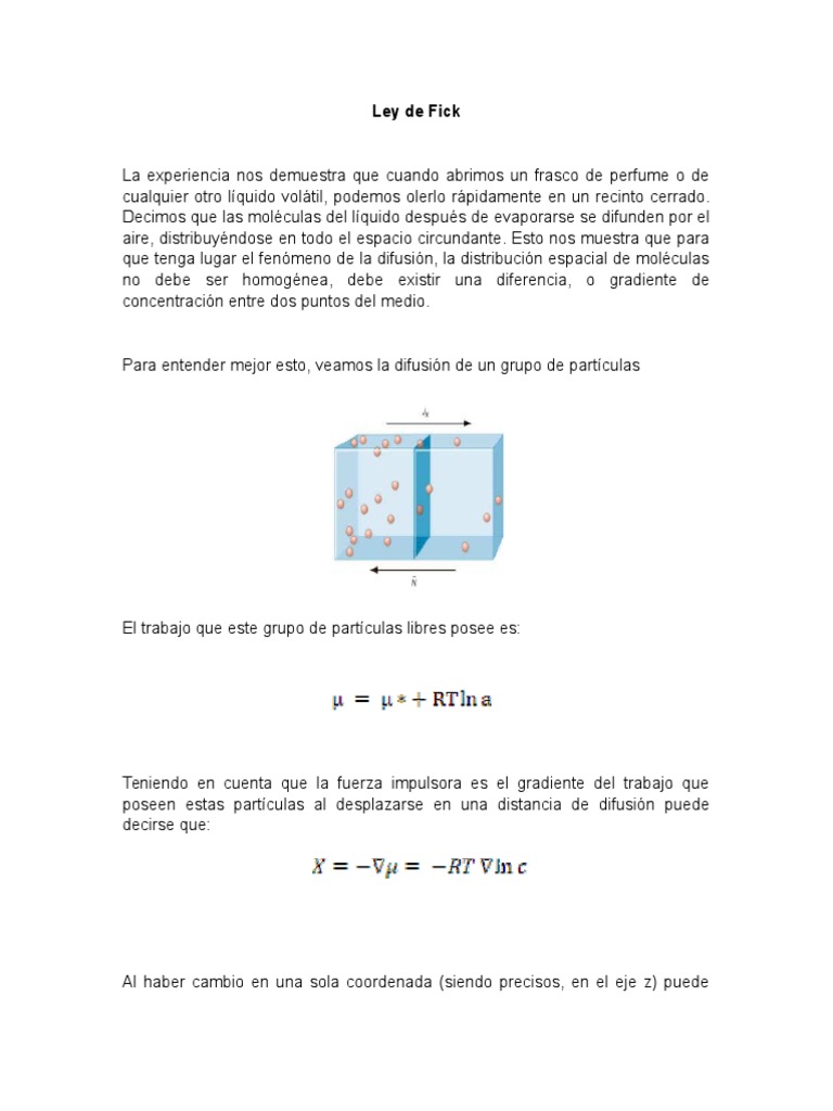 Ley de Fick | PDF | Ecuaciones diferenciales | Enseñanza de matemática