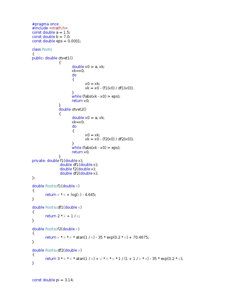 C++ Root Finding and Charting Tool | PDF | Programming Paradigms ...
