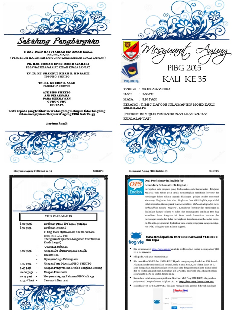 Buku Program Mesyuarat Agung PIBG 2015