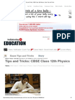 Tips and Tricks - CBSE Class 12th Physics - Exam Tips and Tricks