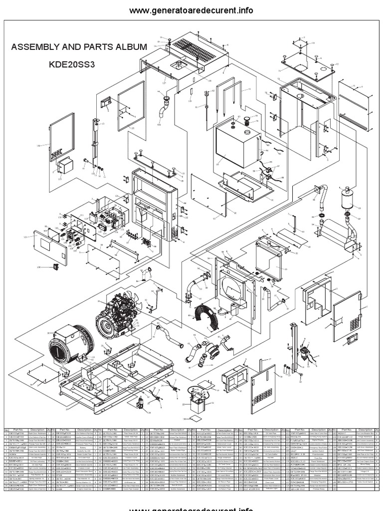 Schema Generator Curent Kipor KDE 20SS3 Pipe (Fluid Conveyance) Door
