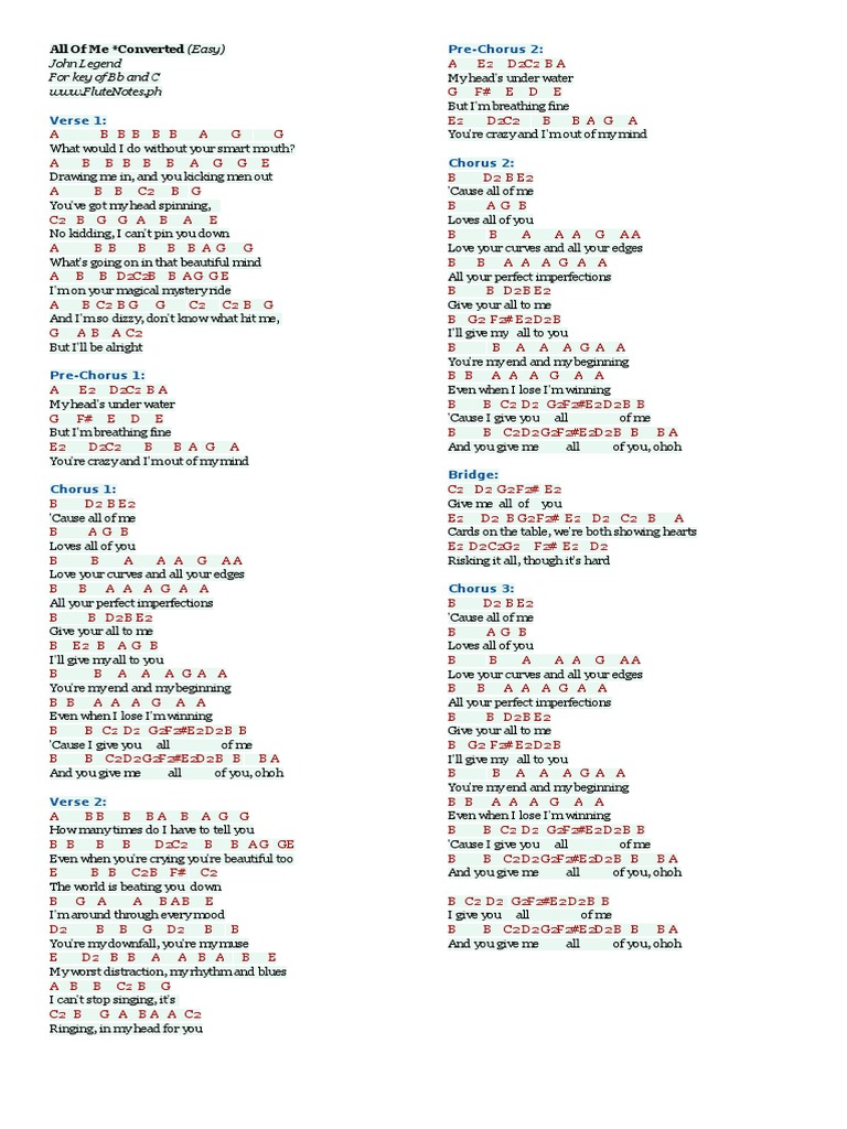 Flute Chords Songs Song Structure Song Forms