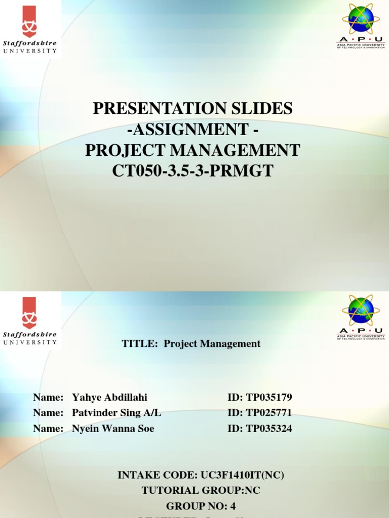 Final Assignment Presentation Slides Format | PDF | Risk Management ...