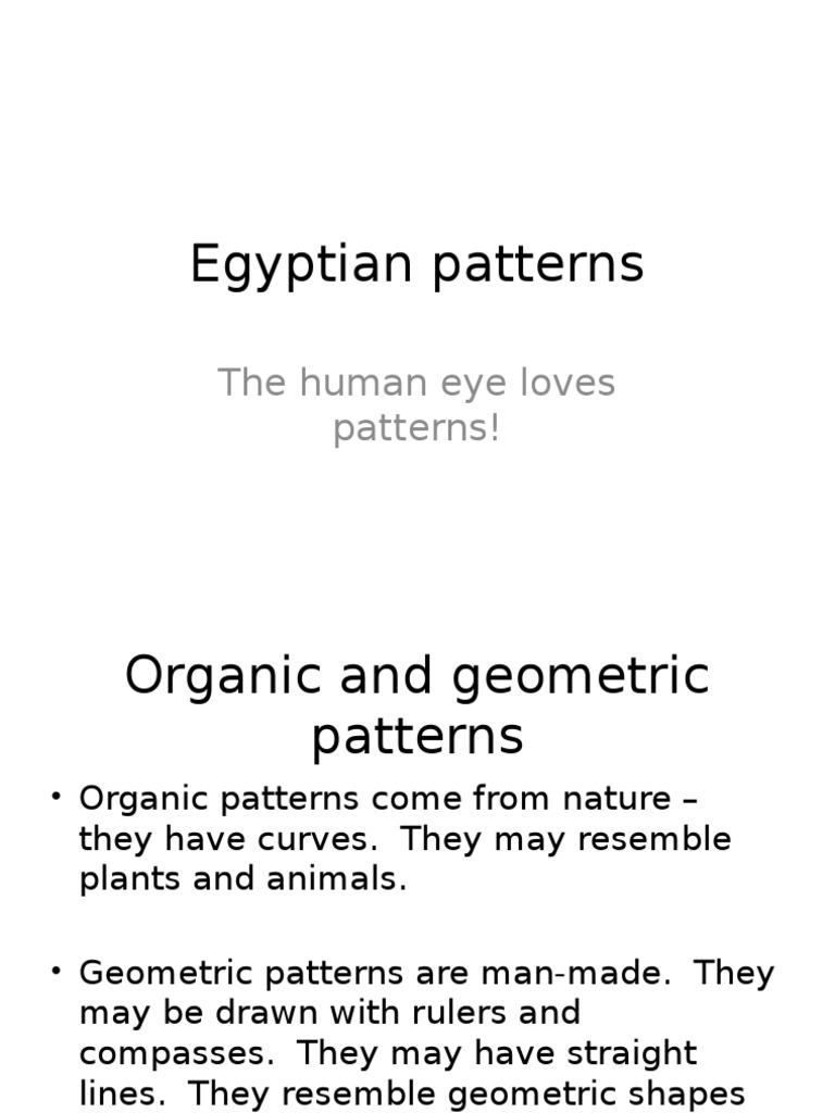 Egyptian Organic and Geometric Patterns | PDF