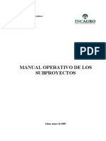 Manual Operativo de Sub Proyectos Incagro PDF
