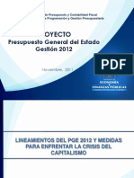 Presupuesto General Del Estado 2012