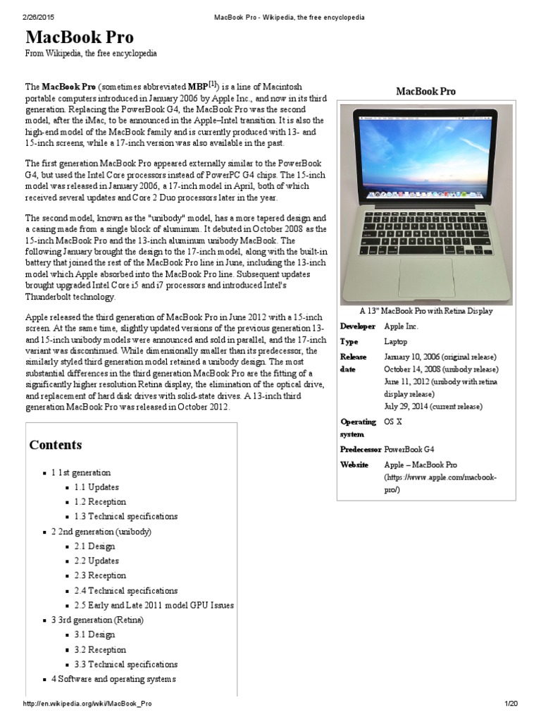 Macbook Pro Laptop Macintosh