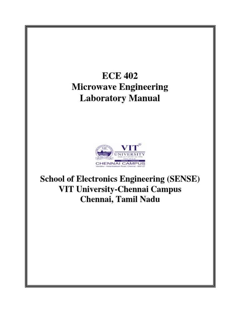 Microwave LabManual (B.tech 2014) PDF Antenna (Radio) Wireless