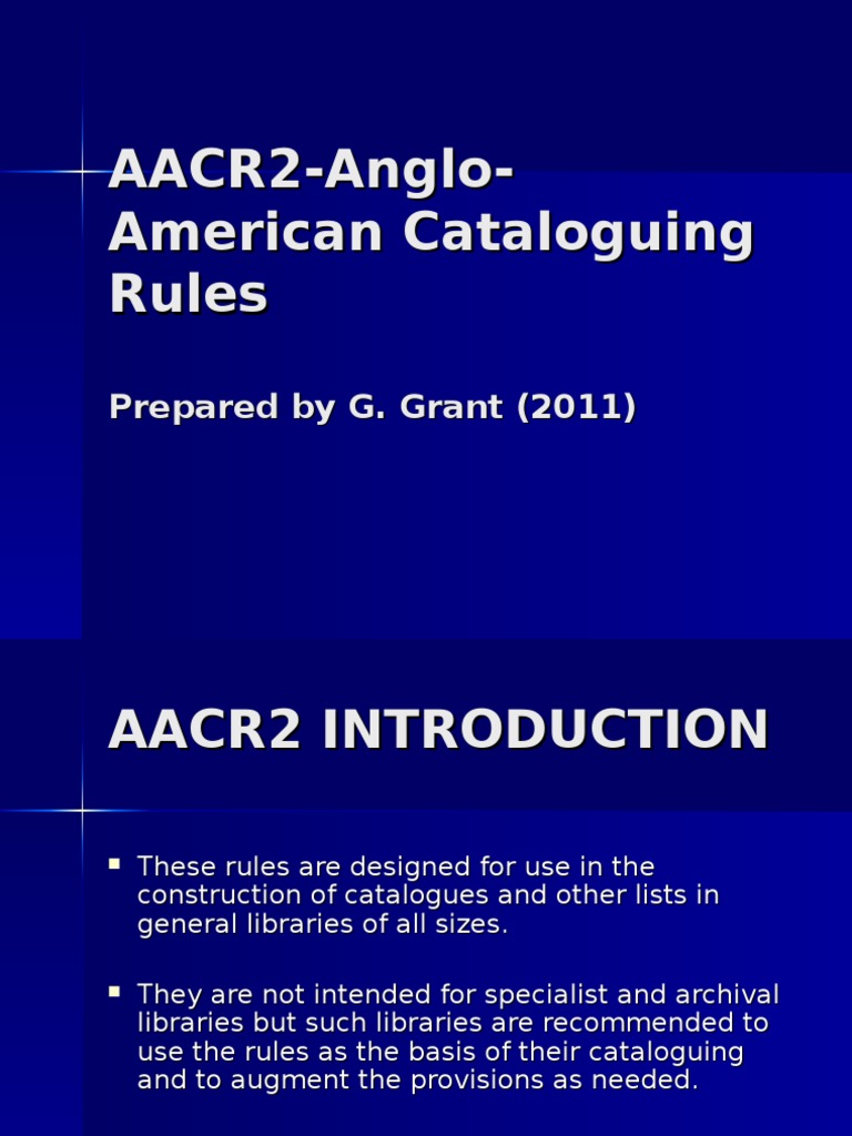 Aacr2 Rules PDF Cataloging Libraries