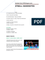 Volleyball Handnotes: Vocabulary