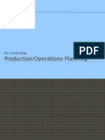 Production/Operations Planning: An Overview