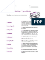 Intermediate Matching - Types of Books