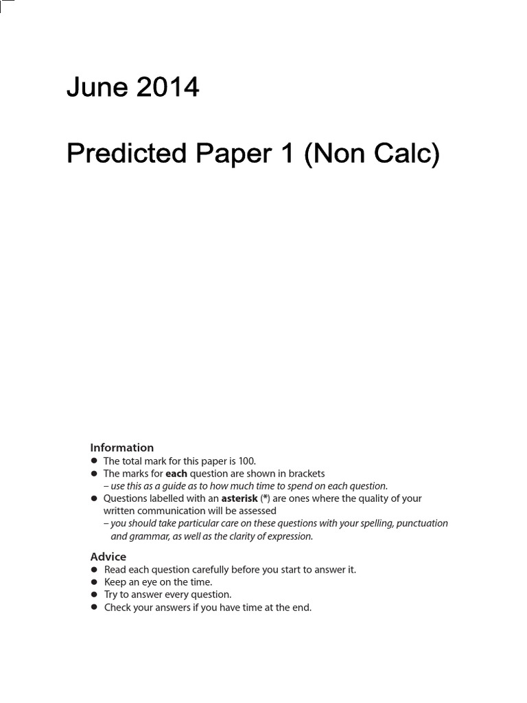 Predicted Paper 1 2014 | PDF | Sine | Rectangle