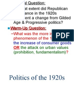 politics of 1920s