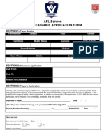 2015 Clearance Application Form