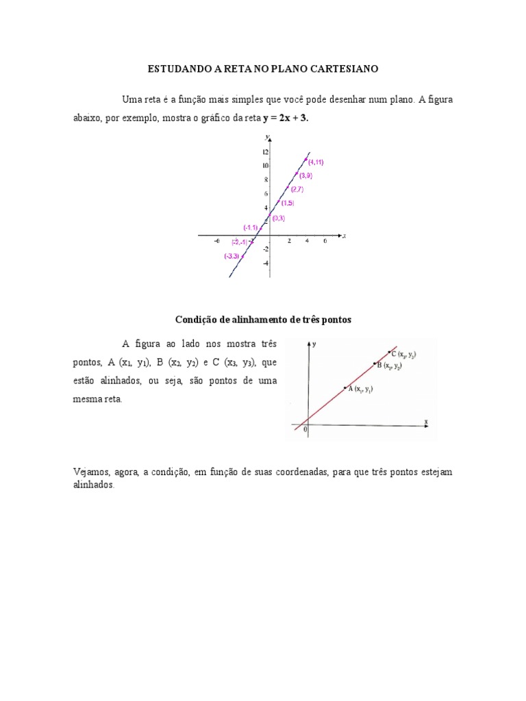 Estudo da Reta no Plano Cartesiano | PDF | Equações | Geometria