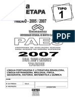 Unimontes Paes 2007 0 Prova Completa 3a Etapa C Gabarito
