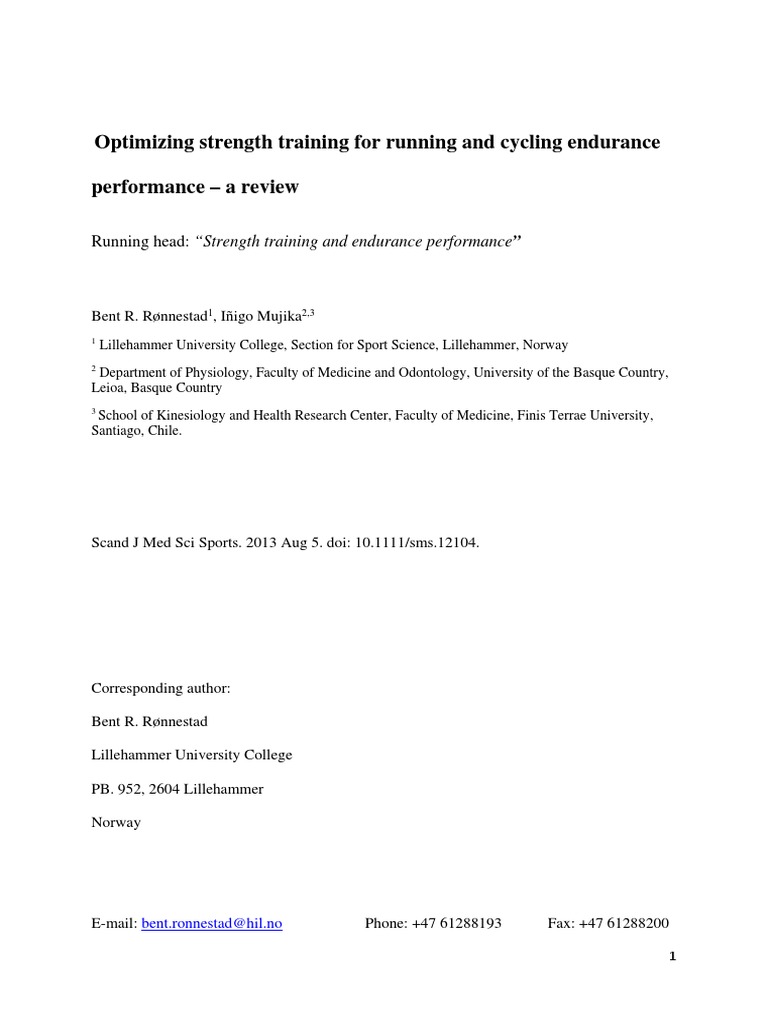 Strength Training and Endurance Performance - ResearchGate | PDF ...