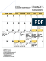 02 February 2015 Calendar