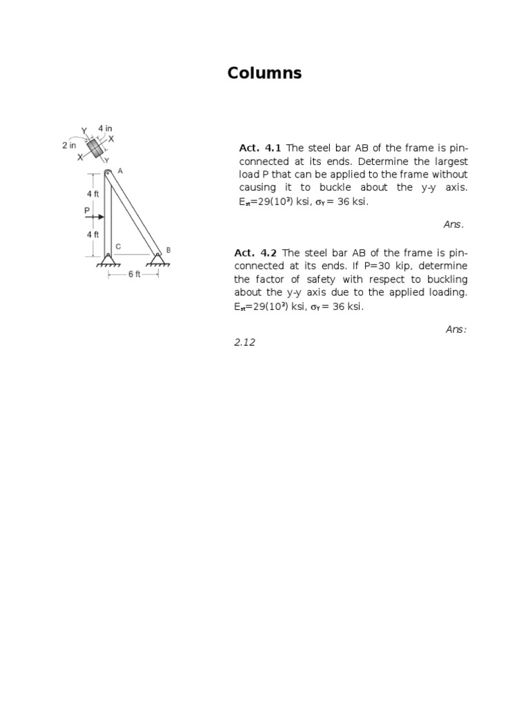 Buckling Analysis of Steel Frame Bar | PDF | Science & Mathematics