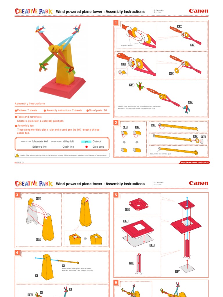Wind Powered Plane Tower Assembly Instructions PDF